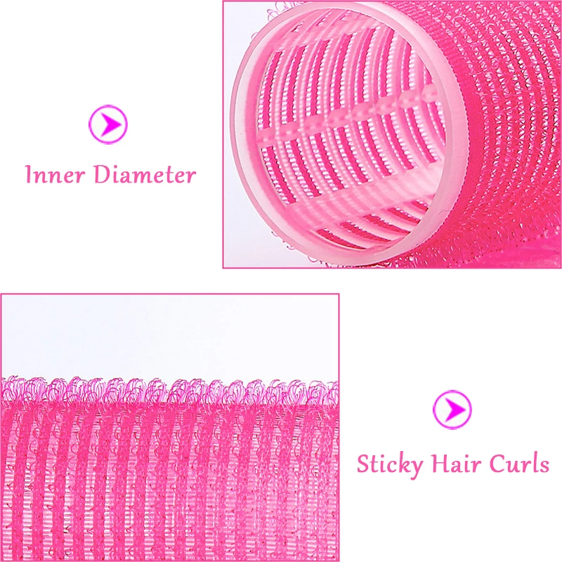 Heatless Self Grip Hair Curlers Rollers for Women Waves Bang Hair Self-adhesive Curler Hairdressing Salon Supplies Tubes 6Pcs hair styling tool,hair curling tools