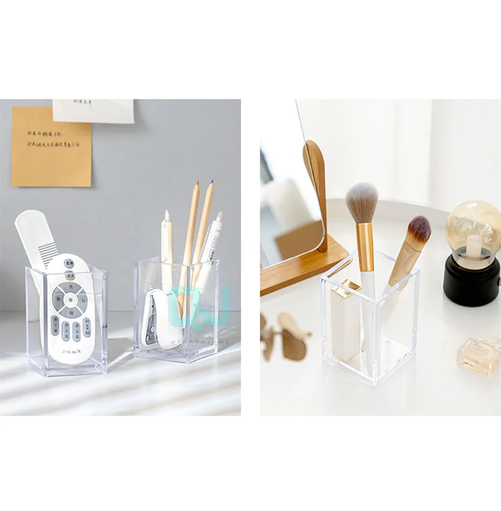 Pen holder acrylic transparent female student stationery office dormitory desktop debris sorting study