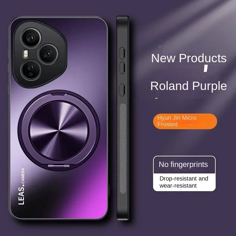 Huawei Honor Pro Hard Matte Case with Ring Stand and Magnetic Protective Back Cover
