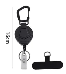 Heavy Duty Retractable Keychain Lanyard with Anti - Theft Phone Holder and Belt Clip (A)