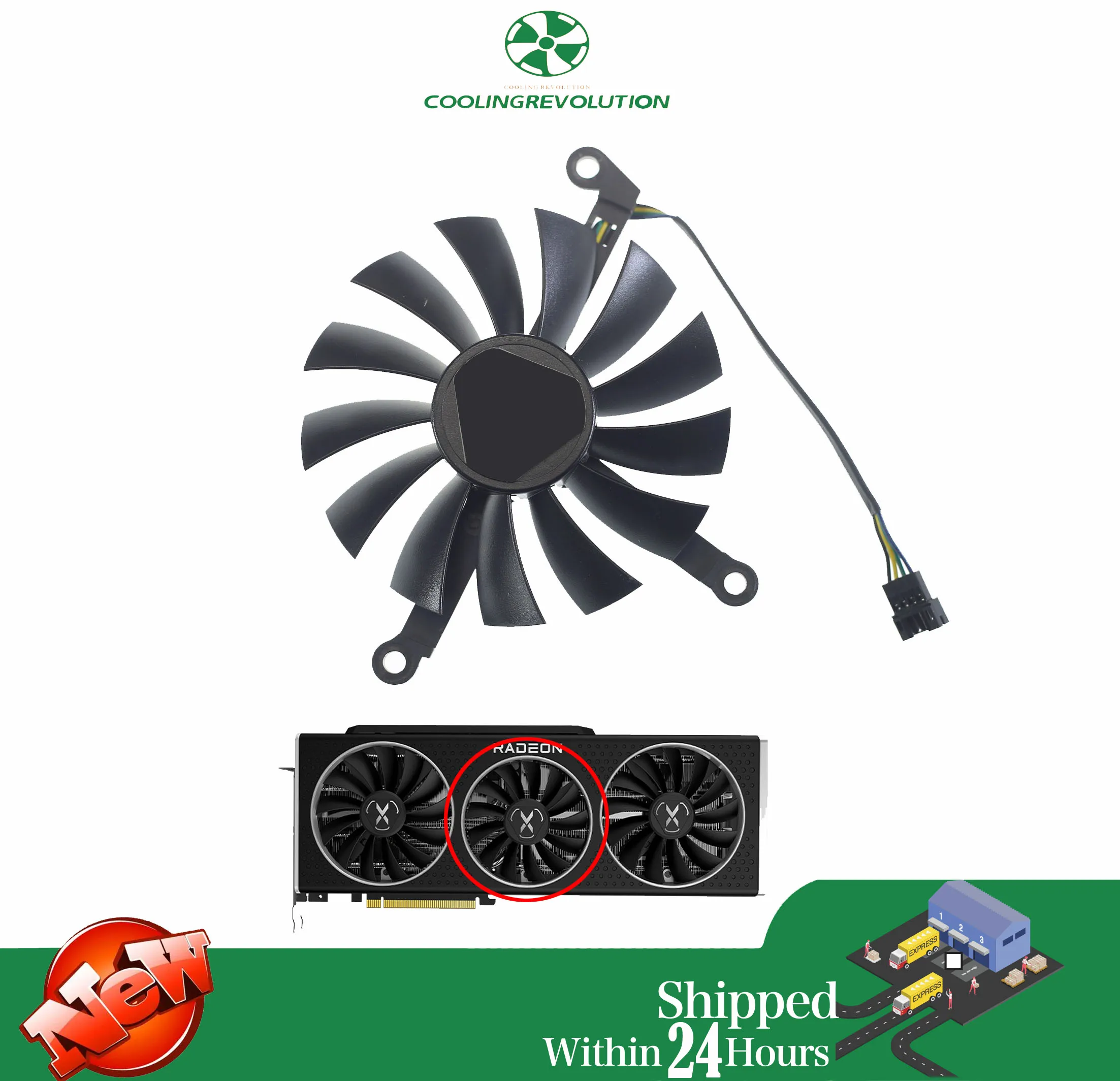 XFX Radeon RX 6800 RX 6800XT RX-68XTA0A9 RX-68XTA0B9  4  ׷ ī ǳ, 95mm PLD10015B12H 87mm PLA09215B12H DC12V 0.5
