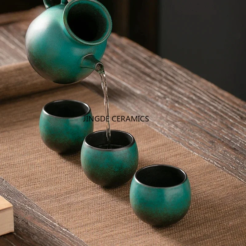 1 Pc Chinese Tradition Ceramic Teacup Handmade Tea Bowl Household Tea Set Accessories Master Tea Cup Travel Meditation Cup