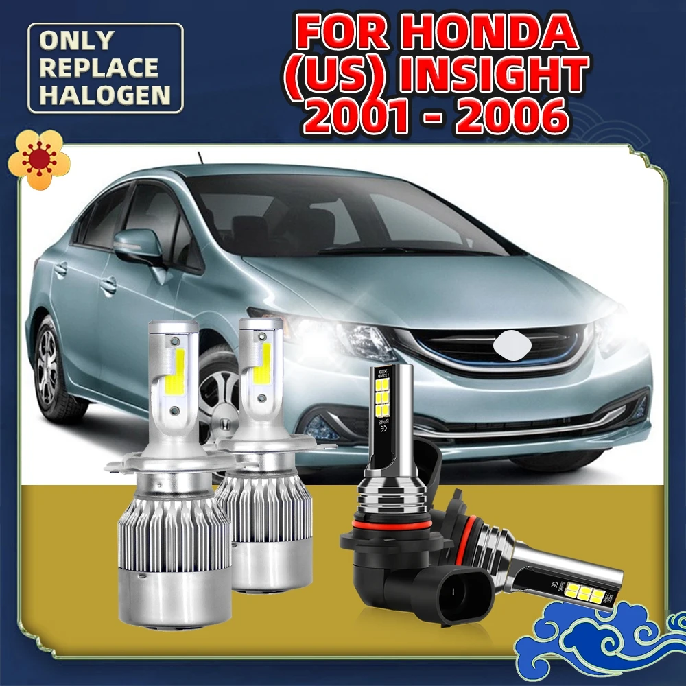 

LED Car Headlight Bulb 6000K Auto Headlamp Fog Lamp Light For Honda (US) INSIGHT 2001 2002 2003 2004 2005 2006 Replace 12V Luces