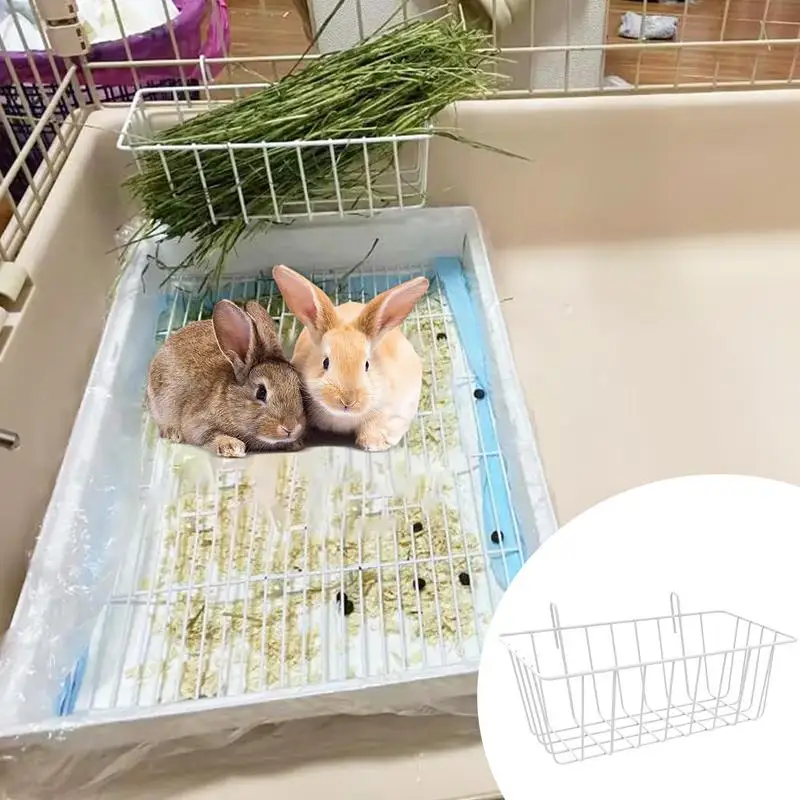 2pc Rabbit Food Basket Grass Rack Rabbit Grass Frame Hay Feeder Spring Frame Hay Bowl Rack Pet Food Container