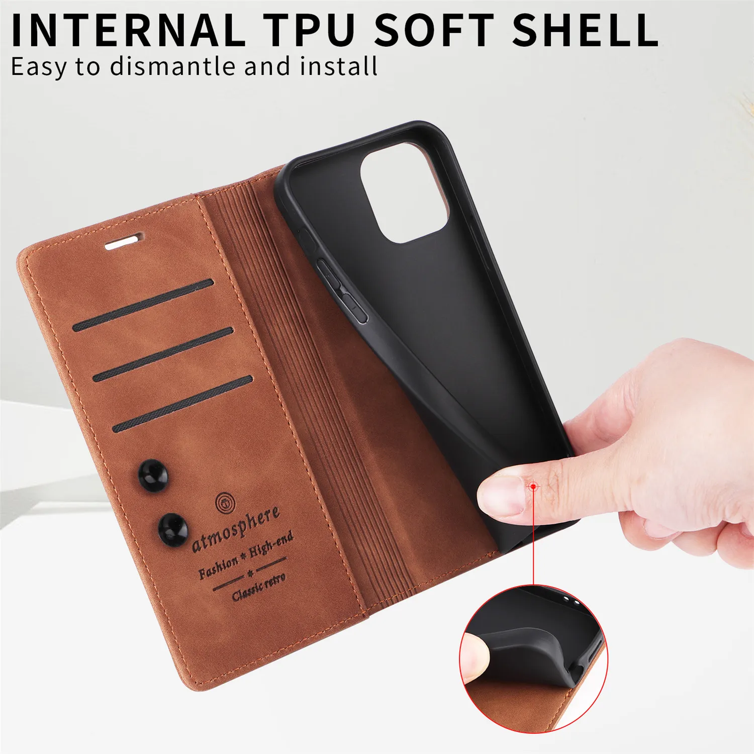 Luxury Leather Flip Case - Premium Wallet & Stand Phone Cover