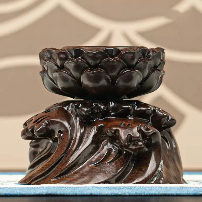 Solid Wood Round Root Carving Base, Cultural Toy Walnut Base, Mahogany Spherical Decoration, Gourd Base, Ball Bracket