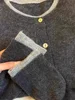 Fake Two 100% Pure Cashmere Sweater Cardigan Dark Grey High-grade Wool Knit Coat Top 3