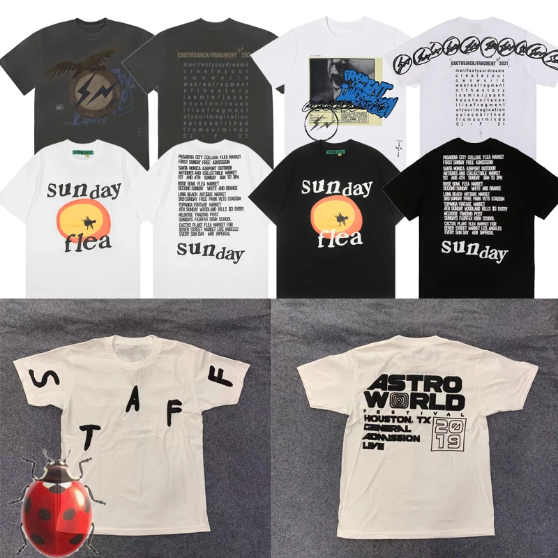 Cactus Jack Cartoon Summer Travis Scott Men Women High Street ...