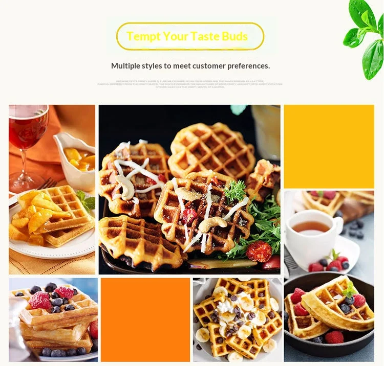 Electric Rotating Waffle Machine 50-250℃ Temp Control180° Flip Function Double-S