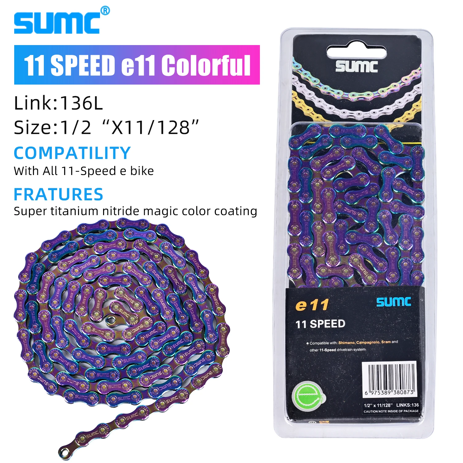 KMC E-BiKE E8 E9 E10 E11 E12 Chain 8 9 10 11 12 Speeds 136 Links Anti-rust Electric Sport