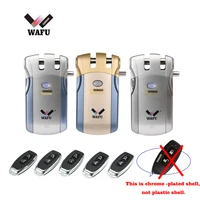 Wafu 019 Remote Control Lock 433Mhz Door lock Invisible Deadbolt Smart Lock With 5 Chrome plated Remote Controller