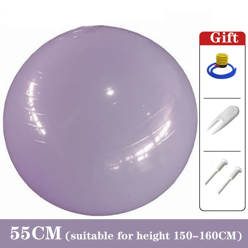 Women Gym Yoga Fitness Ball Thickening Type Anti-explosion Diameter 55/65/75 Cm Pilates Workout Ball Sculpting Legs And Hips