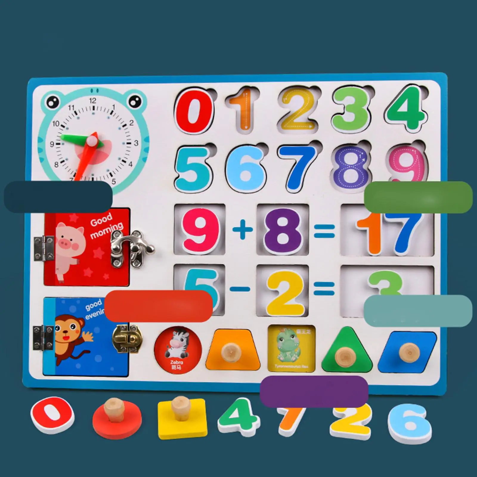 Kids Buckle, Clock, Math Skills, Early Educational for Age 4 5 6 7 Years Old Preschool Children Gift