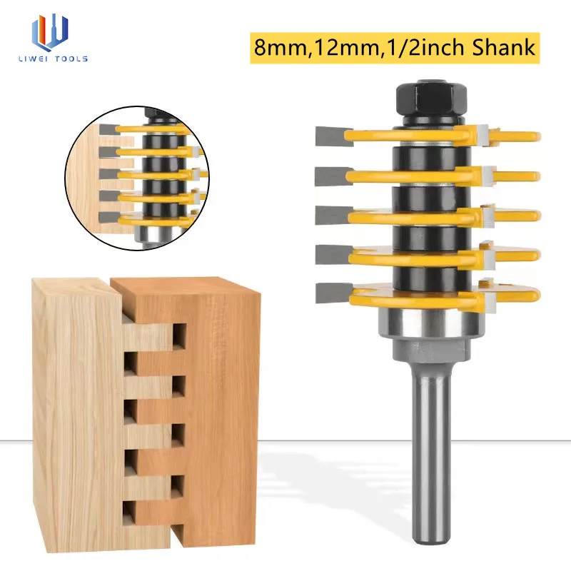 

1pc 8mm 12mm 1/2inch Shank 3Teeth Box Finger Joint Router Bit Carbide Woodworking Milling Cutter Wood Cutter Tenon Cutter