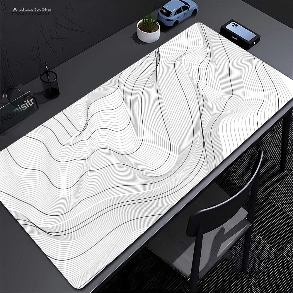 XXL Desk Mat Black And White Strata Liquid Mousepad 5
