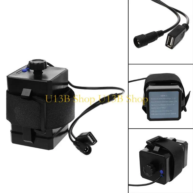 U13B USB 충전 3x18650 26650 Led 자전거 라이트 자전거용 배터리 전원 은행 상자
