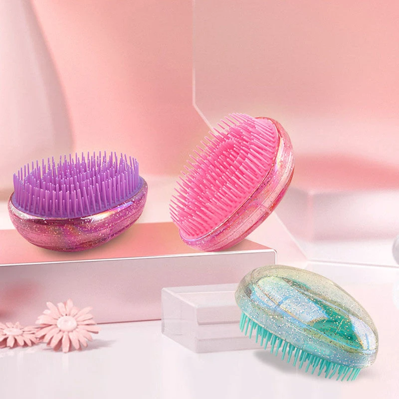 1PC Mini Hair Brush Egg Round Shape Soft Hairbrush Detangling Hair Brush Styling Hairdressing Comb