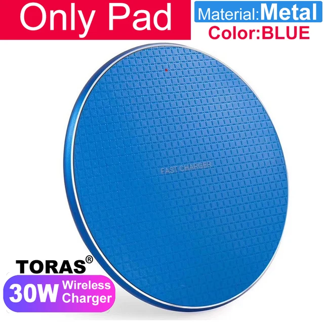 TORAS 30W Wireless Charger for iPhone 11 Xs Max X XR 8 Plus 30W Fast Charging Pad Ulefone Doogee Samsung Note 9 Note 8 S10 Plus 30W Blue