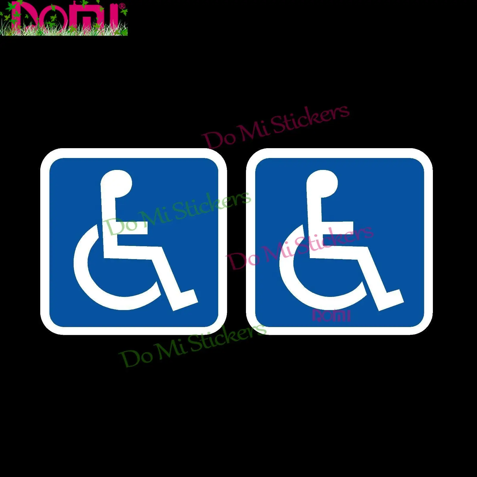 

2 X Disabled Car Stickers 100x100mm Blue Badge Mobility Window Decal Vinyl Die Cutting Waterproof PVC