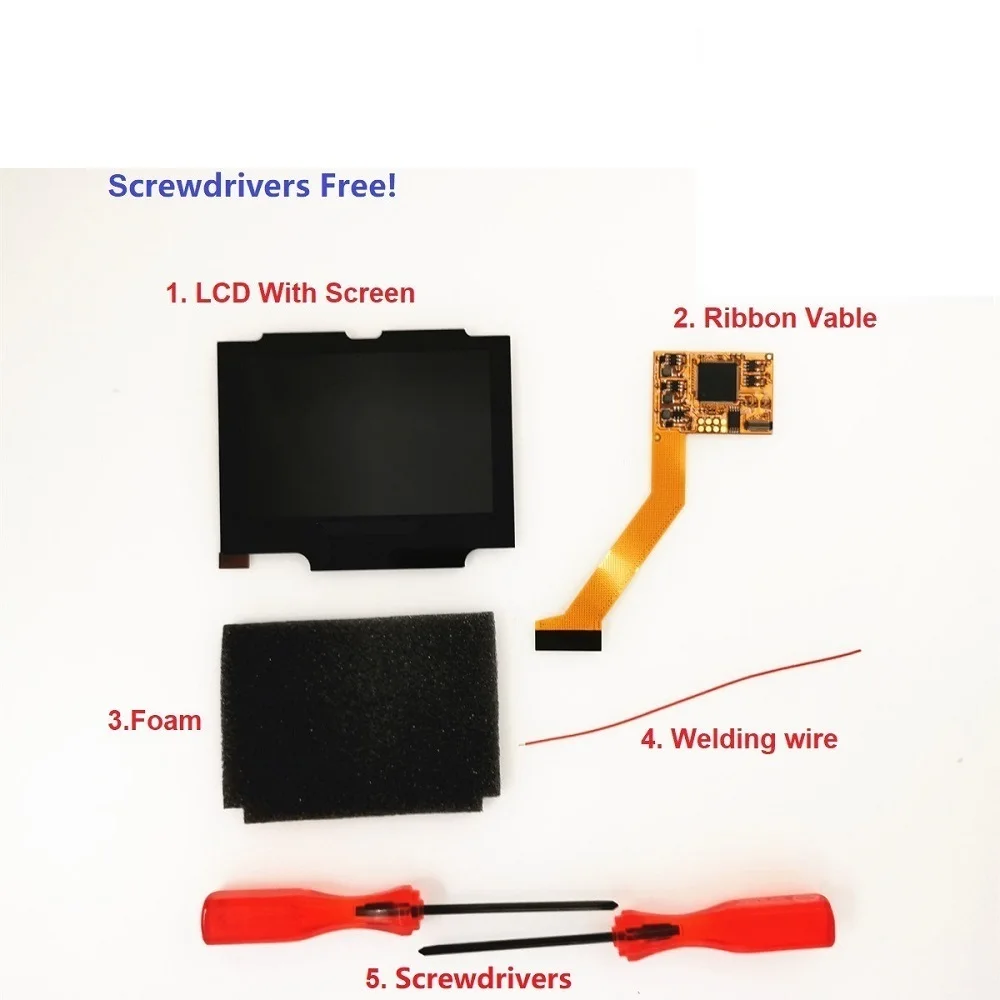 GBA SP ֿܼ V2 IPS ũ LCD ŰƮ, Ʈ LCD ũ, 5 ܰ 
