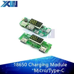 Lithium Battery Charger Board LED Dual USB 5V 2.4A Micro/Type-C USB Mobile Power Bank 18650 Charging Module Circuit Protection