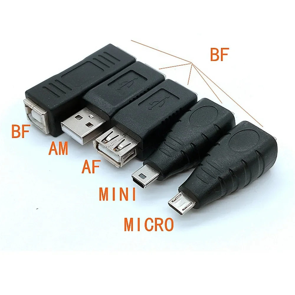 

Wholesale of connector accessories for 1PC new USB A-type female head to printer scanner B-type female head adapter converter