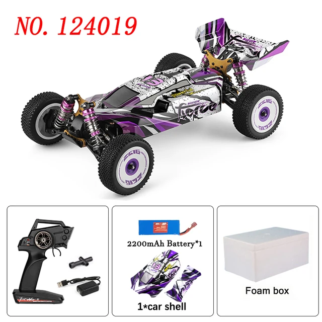 Wltoys V2 for 124017 Brushless RC Car 124019 Brush Car RTR Vehicles Metal Chassis Off Road Model 1/12 2.4G 4WD 75KM/H MachineBurgundy