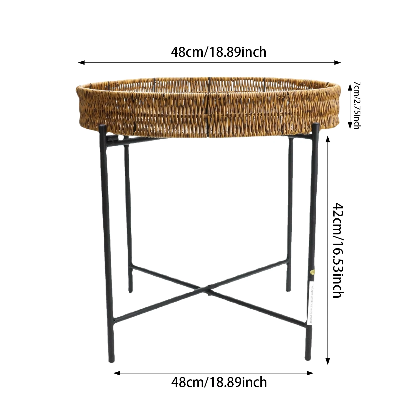 שולחן אוכל נייד מקרמיקה - שולחן קמפינג עגול מתקפל עם גימור חום, שולחן תה לחוץ לפיקניקים וקמפינג
