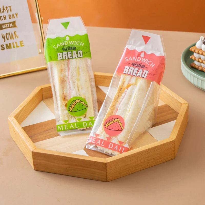 100 Pieces Transparent Anti-Fog Disposable Triangle Sandwich Bags 17.5x23.5cm for Sandw... - SKU TSB01204 - UGI Packaging