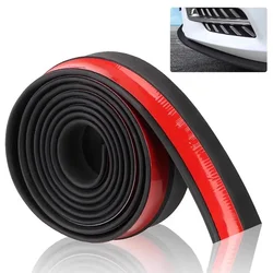 Universal Car Bumper Lip Protection Strip - 2.5m Rubber Spoiler Lip (Black 2.5m)