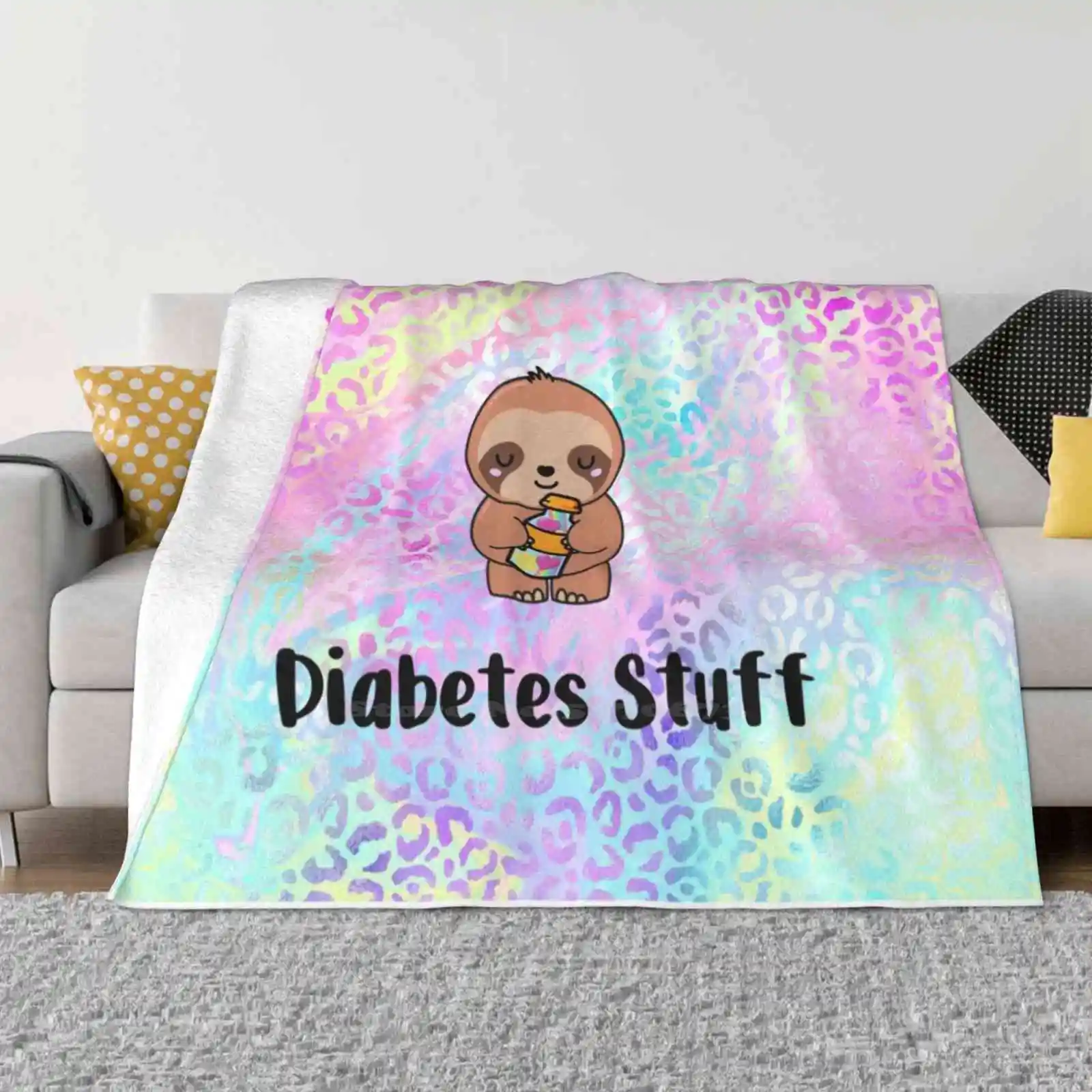 Bright Diabetes Stuff Kit Borse T1D Bradipo Freestyle Libre, Regalo Per Le Persone Con Diabete La Stanza Più Venduta Flanella Domestica