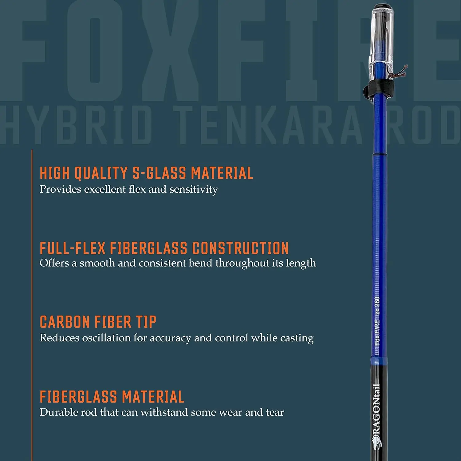 Foxfire zx280 Zoom Fiberglass-Hybrid Tenkara Rod