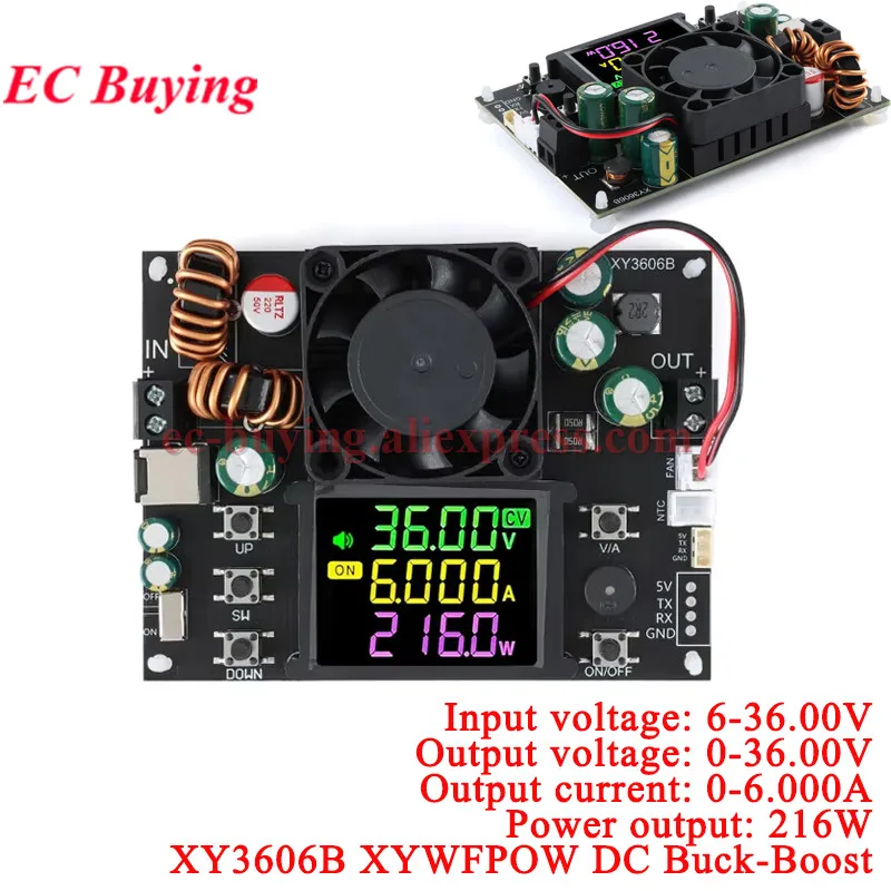 XY3606B 216 W CNC DC Einstellbarer Spannungsregler Netzteil Buck-Boost Konverter Konstantspannung/Strom Aufwärts-/Abwärtsmodul