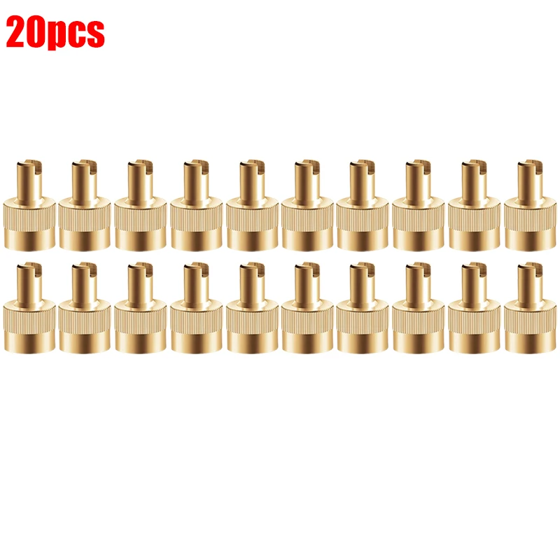 Copper Slotted Head Tire Valve Stem Caps with Core Remover Tool (10/40pcs) - Premium Air Valve Caps