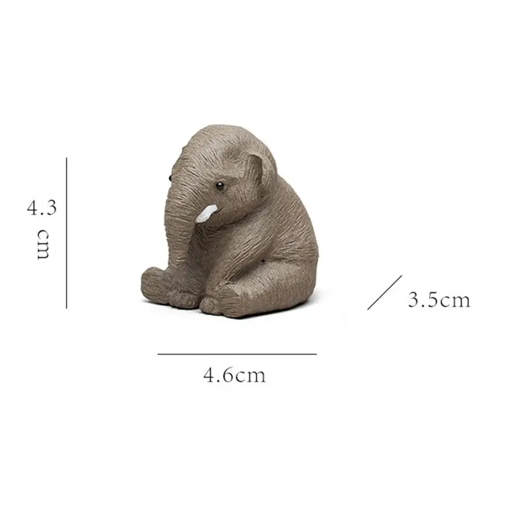 Tea Pet Ornaments Purple-clay Elephant Tea Pet Figurine for Home Office Table