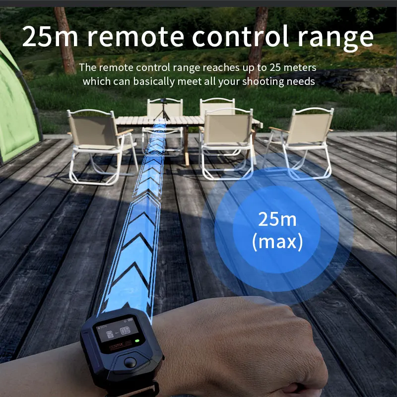 GPS Bluetooth Remote Controller For DJI Osmo Action 6 5 Pro 4 Sport Camera Accessories 25M Wireless Remote Control Wrist Watch