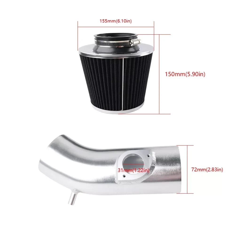 Short Ram Air Intake Für Mazda 3 & 6 2.5L - Aluminium Ansaugrohr Schwarz