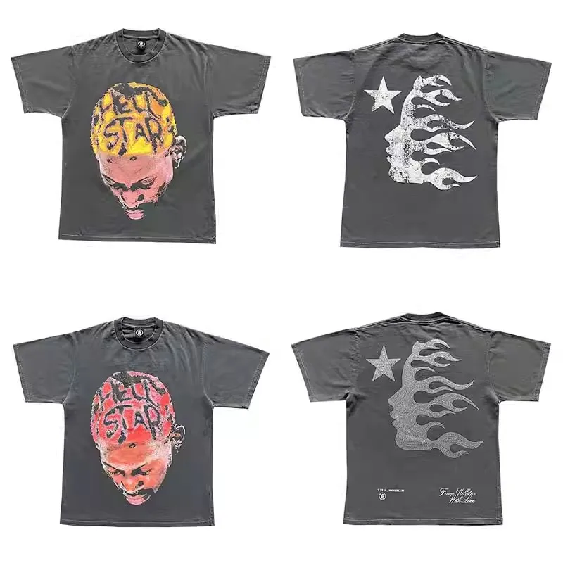 

Top Version Vintage Puff Print Hellstar Studios Anniversary Rodman T Shirt Tee Top Short Sleeve T-shirt Mon Compte