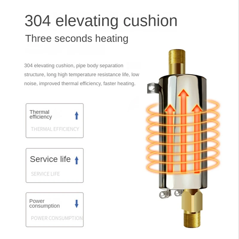 3800W Electric Water Heater Instantaneous Hot Water Heater Bathroom  Electric Shower Flow Heater Element 220V EU Plug 파티션히터
