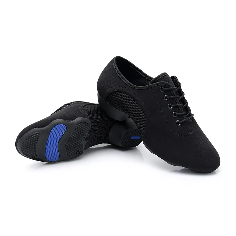 

Men's and Women's Latin Dance Teacher Shoes Neutral Oxford Cloth Soft Bottom Dance Practice Shoes 3.5cm Heel Black Latin Shoes