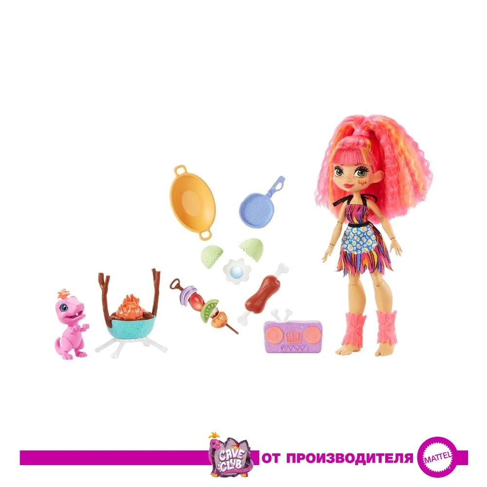 Набор игровой Cave Club Барбекю кукла+питомец GNL96 | Игрушки и хобби