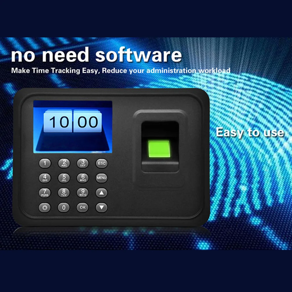2.4" TFT LCD Display Biometric USB Fingerprint Attendance Machine Free Software Password Employee Checking-in Reader