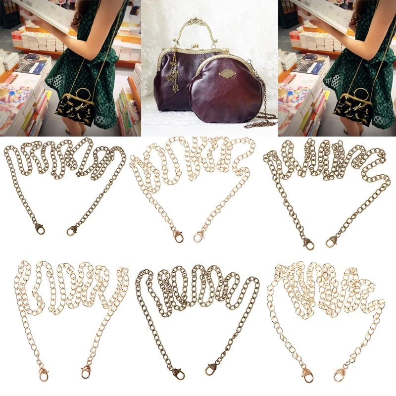 

E74B Metal Purse Chain Strap Handle Shoulder Crossbody Bag Handbag Replacement 120cm