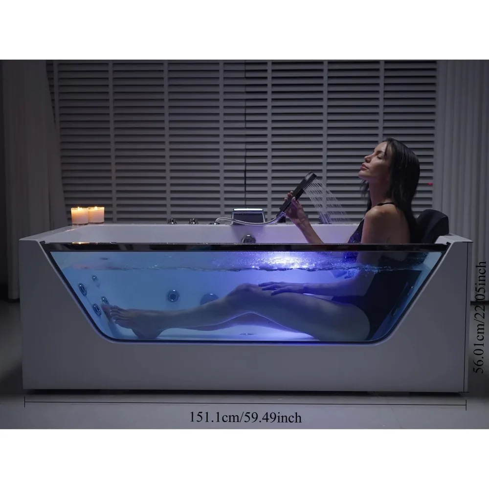 Family whirlpool tub, Jet tub, 11 nozzles, hydromassage, home freestanding bathtub, comfortable feeling 3