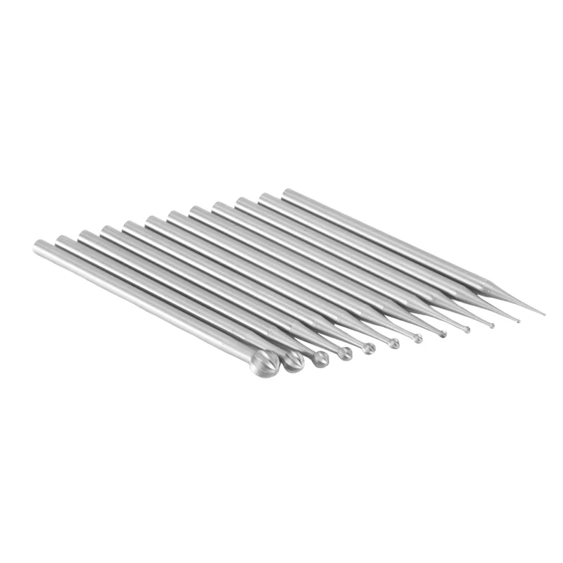 LICE-12Pcs 둥근 모양 볼 버 세트 - 3/32인치 생크 쥬얼리 버 만들기 둥근 공 모양 조각 비트