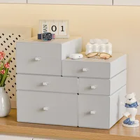 DIY Stackable white plastic desktop storage box student dormitory office storage small drawer box Table Desktop Stationery Box 1