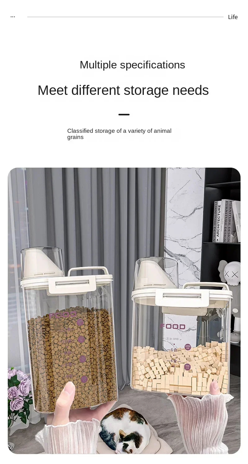 Kitchen Flour Storage Tank Food-Grade Moisture-Proof Rice Grains Sealed Barrel Insect-Proof Rice Storage Box Snack Storage Box