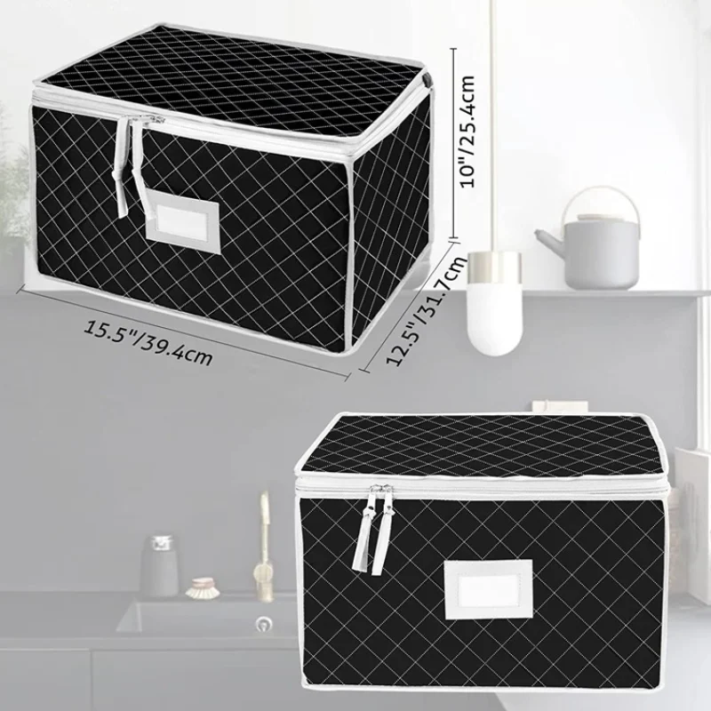Stemware Storage Cases, Wine Glass Holder, Champagne Wine Glass Storage Box with Dividers, Glassware Storage Containers 2