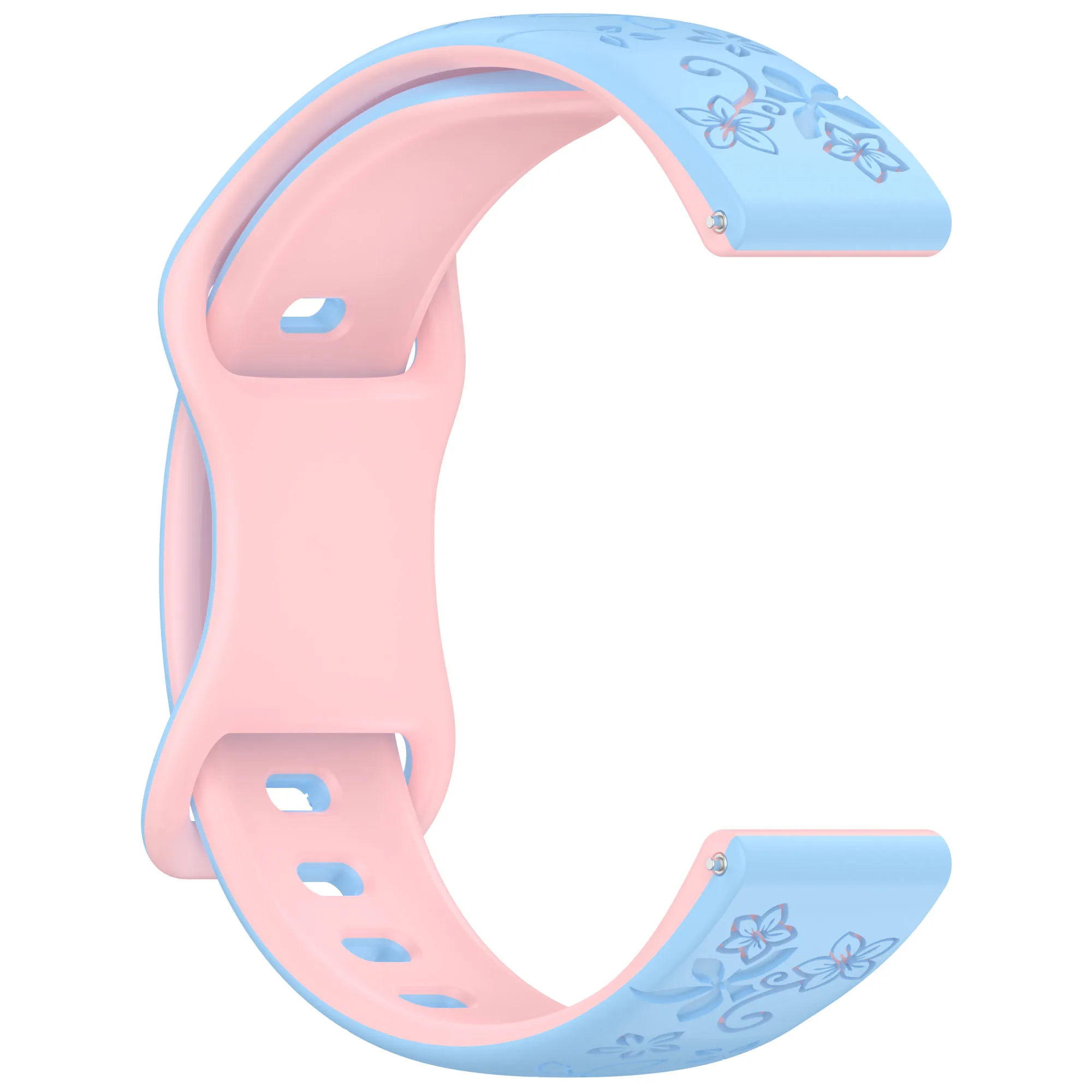 Engraved Printed 18mm Silicone Smartwatch Wristband Bracelet
