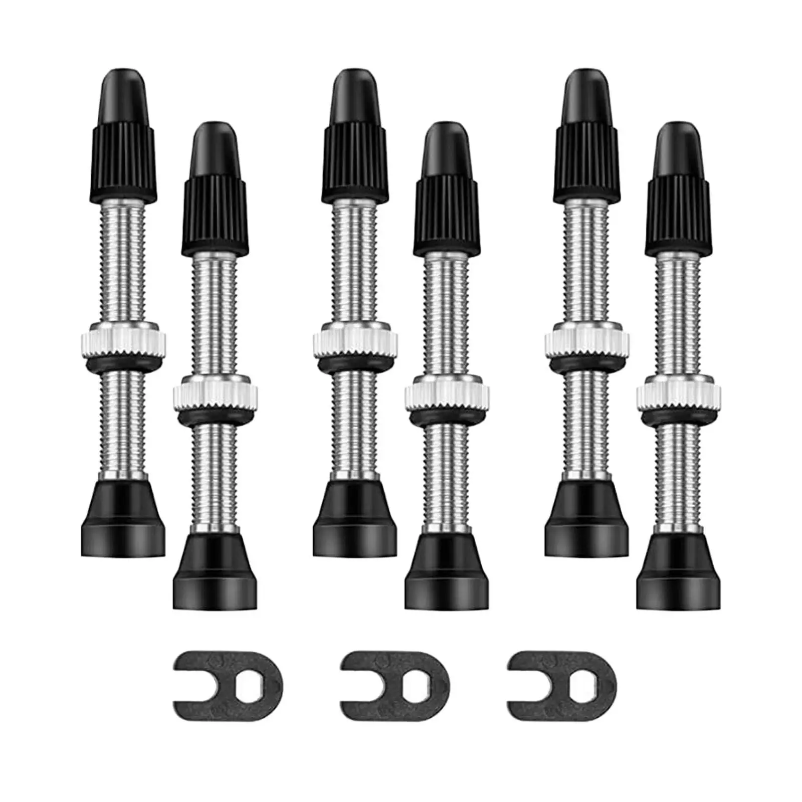 6Pcs Presta Stem Tubeless with Core Remover Tool Replacement Durable for Mountain Bicycle Cycling Repair Accessories
